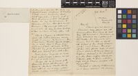 Letter and business card from J.[James] Puckle to the Royal Botanic Gardens, Kew; from 11, The Grove, Blackheath, [London, England]; 27 May c.1876; three page letter comprising two images; folio 711