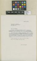 Letter that James A. Duke, curator of the Missouri Botanical Garden, sent to J. Cuatrecasas in order to acknowledge him the determination of material of Theobroma. In addition he sent reprints of the taxonomic revision of the genus Theobroma to J. Cuatrecasas.