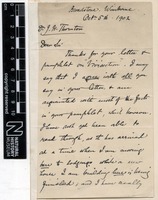 Sent by Alfred Russel Wallace to J. H. Thornton on 05 October 1902.