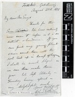 Sent by Alfred Russel Wallace to John D. Enys on 25 August 1888.