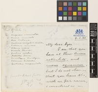Letter from M.E.[Mountstuart Elphinstone] Grant Duff to Sir William Thiselton-Dyer; from Government House, [India]; 9 June 1886; four page letter comprising two images; folio 404
