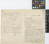 Letter from D.[Daniel] Morris to Sir William Thiselton-Dyer; from Jamaica; 15 Mar 1883; two page letter comprising two images; folio 791