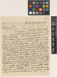 Letter from Mrs A.W.[Anna Maria] Walker to Sir William Jackson Hooker; from Meerut, [India]; 11 Sep 1840; four page letter comprising four images; folio 531