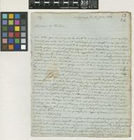 Letter from Carlo Luigi Giuseppe Bertero to Sir William Jackson Hooker; from Valparaiso; 16 June 1830; four page letter comprising four images; folio 13