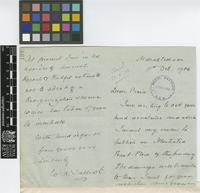 Letter from W.A.[William Alexander] Talbot to Sir David Prain; from Mahabaleshwar, [India]; 11 Oct 1906; four page letter comprising two images; folio 199
