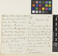 Letter from G.M.H.[George MacDonald Home] Playfair to Sir Joseph Dalton Hooker; from Peking [Beijing, China]; 11 Nov 1874; four page letter comprising two images; folio 876