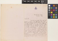Letter from Major G.E.[George Ernest] Bulger to [Sir Joseph Dalton Hooker]; from Secunderabad, India; 6 Dec 1868; two page letter comprising two images; folio 168