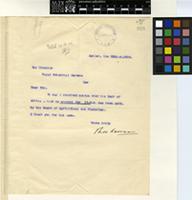 Letter from Theodor Kassner to Sir David Prain; from Mehlem, Germany[?]; 20 April 1909; one page letter comprising one image; folio 308