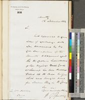 One page letter from the Clerk of the Admiralty to Sir William Hooker; 11 Sept. 1862; folio 33