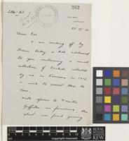 Letter from W.R.[William Robert] Price to The Royal Botanic Gardens, Kew; from Pen Moel, Chepstow, [Wales]; 25 July 1921; three page letter comprising two images; folio 262