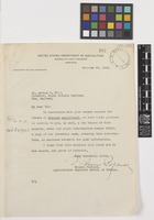 Letter from Wilson Popenoe to Sir Arthur William Hill; from United States Department of Agriculture, Bureau of Plant Industry, Washington, D.C., [United States of America]; 29 Oct 1923; one page letter comprising one image; folio 397
