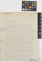 Letter from L.H.[Liberty Hyde] Bailey to Sir David Prain; from Herbarium of L.H. Bailey, Ithaca, New York, [United States of America]; 27 Nov 1920; one page letter comprising one image; folio 447