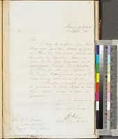 One page letter from the Captain Superintendent of Sheerness Yard to Sir William Hooker; 11 Sept. 1862; folio 34