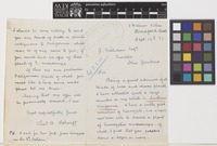 Letter from Charles A. Scharff to George Nicholson; from 5 Walmer Villas, Bradford, Yorkshire, [England]; 26 Sep 1887; three page letter comprising two images; folio 403