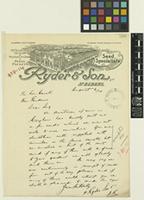 Letter from Ryder & Son Ltd to William Watson; from St Albans, [England]; 6 Aug 1914; one page letter comprising one image; folio 208