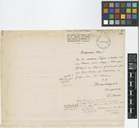Letter from Theodor [Ludwig Eduard] Loesener to Sir David Prain; from Königlich Botanisches Museum, Schöneberg-Berlin, [Germany]; 7 Apr 1906; one page letter comprising one image; folio 109