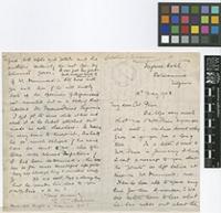 Letter from Ms E.T.[Emily Tree] Bourne to Sir David Prain; from Firgrove Hotel, Ootacamund [Udagamandalam, India]; 18 May 1908; three page letter comprising two images; folio 44