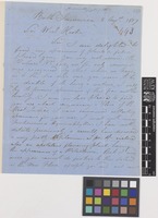 Letter from Nathaniel Wilson to Sir William Jackson Hooker; from Bath, Jamaica; 8 Aug 1857; four page letter comprising four images; folio 443