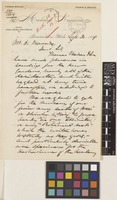 Letter from Thomas Meehan to the Royal Botanic Gardens, Kew; from Meehan's Nurseries, Upper Church and Chew Street, Germantown, Philadelphia, [United States of America]; 30 Sep 1889; two page letter comprising two images; folio 526a