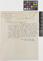 Letter from N.L.[Nathaniel Lord] Britton to Sir David Prain; from Hotel Francais, Ponce, [Puerto Rico]; 15 Mar 1913; one page letter comprising one image; folio 195