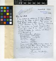 Letter from Charles Metcalfe to Sir David Prain; from Winkwirth Hill, Godalming; 8 Mar 1918; One page letter comprising of one image; folio 539