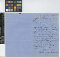 Letter from Frederick Douglas Hamilton to Sir Joseph Dalton Hooker; from British Legation, Quito [Ecuador]; 17 Jan 1877; one page letter comprising one image; folio 612