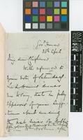 Letter from G.A. Thomas[?] to H. Cleghorn; from Government House; 30 Apr c.1855; two page letter comprising two images; folio 289