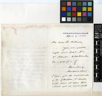 Letter from Clark to Sir William Jackson Hooker; from 22 B. Brook Street, Grosvenor Square, London; 9 Apr 1858; three page letter comprising of two images; folio 116