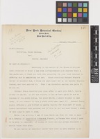 Letter from N.L.[Nathaniel Lord] Britton to William Botting Hemsley; from New York Botanical Garden, Bronx Park, New York City, [United States of America]; 6 Jan 1908; two page letter comprising two images; folios 147 - 148
