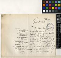 Letter from Vice Admiral Charles Gauntlett Dicken to Sir David Prain; from Norton, Park Road, Winchester; 1 Jan 1913; three page letter comprising two images; folio 45
