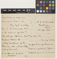 Letter from Frederick S.A.[Samuel Augustus] Bourne to the Royal Botanic Gardens, Kew; from HBM Consulate, Kinkiang, China; 8 Sep 1884; ten page letter comprising six images; folios 27 - 29