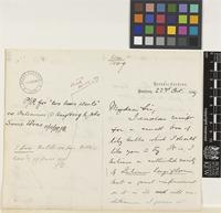 Letter from Charles Ford to the Royal Botanic Gardens, Kew; from Botanic Gardens, Hong Kong, [China]; 22 Oct 1889; four page letter comprising two images; folio 403