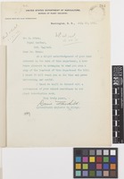 Letter from David [Grandison] Fairchild to Sir David Prain; from United States Department of Agriculture, Bureau of Plant Industry, Washington, D.C., [United States of America]; 10 July 1911; one page letter comprising one image; folio 284