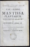 Mantissa plantarum. Generum editionis VI et Specierum editionis II