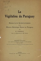 Chodat La végétation du Paraguay Fasc. 2